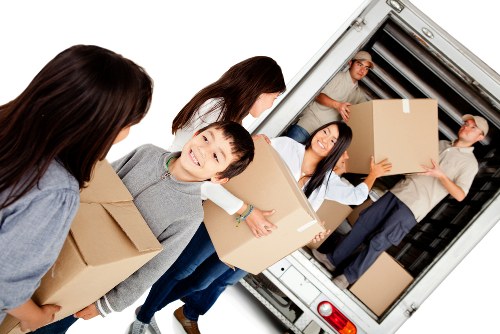 Removal team planning a move in Kensington street