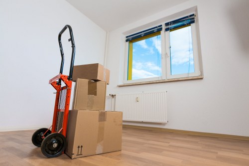 IT equipment and furniture prepared for a secure office move in Kensington