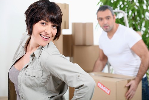 Organised boxes and packing supplies for a Kensington move