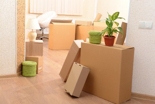 Removal team in Kensington preparing items safely with protective handling
