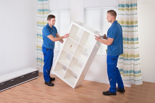 Removal staff maintaining a safe and organised moving operation